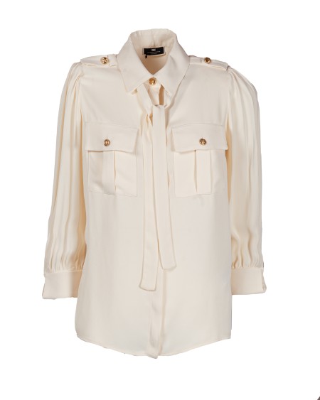 Shop ELISABETTA FRANCHI  Camicia: Elisabetta Franchi camicia in viscosa con sciarpina.
Camicia in georgette di viscosa con sciarpina al collo. 
Mostrine sulle spalle e tasche a soffietto sul seno.
Bottoni in metallo dorato.
Composizione: 100% Viscosa.
Fabbricato in Italia.. CA00436E2-193
